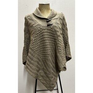 Eight  Eight Eight women size M retro boho chic brown  knit asymmetrical poncho